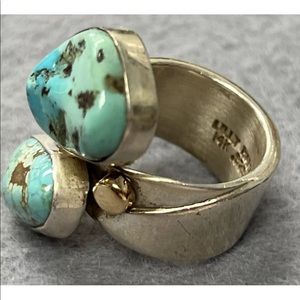 Lilly Barrack 14k/ Sterling Silver and Authentic turquoise ring!